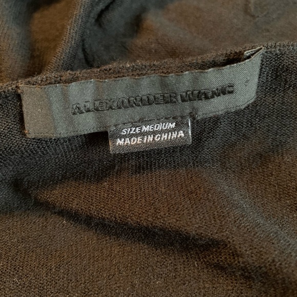 Alexander Wang Hooded V-Neck Short-Sleeved Lightweight Black Sweater Size M - Picture 2 of 2